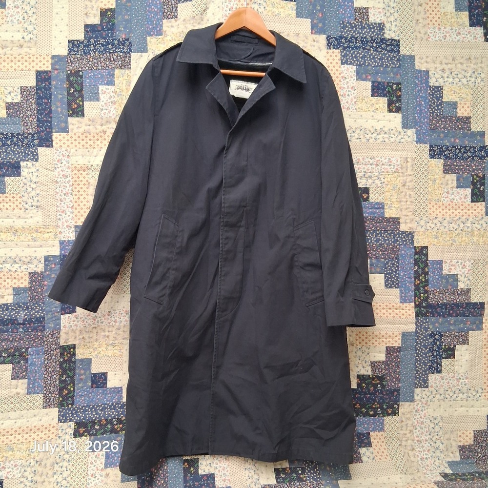 Vintage USAF Blue Coat All Weather Trench SIze 40 R Blue AF 1600 Removable Liner